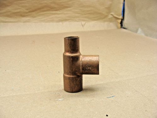 3/4" x 1/2" x 3/4" COPPER TEE FITTING SWEAT