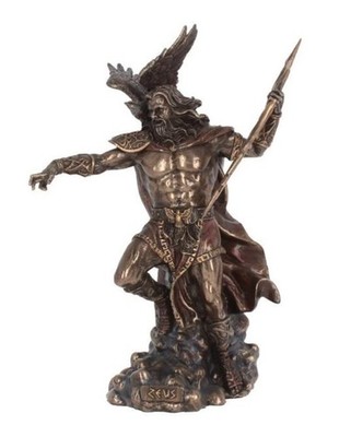 Gott & Göttinnen Bronziert Zeus König der griechischen Götter 30cm Griechische Mythologie Statue