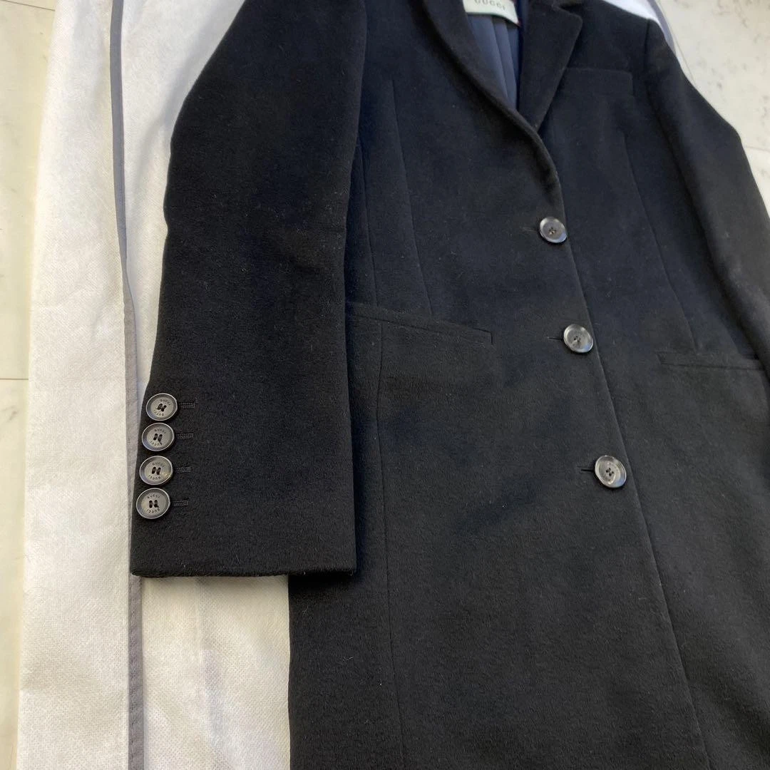 Gucci Cappotto Chesterfield Lana Nero Dal Giappone