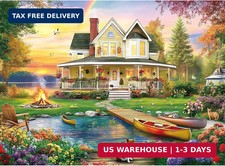 300 Piece Puzzle for Adults, Large Piece Elderly Jigsaw Puzzle, Lakeside Villa