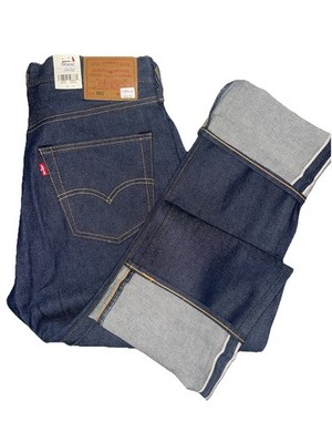 Levi Premium 501 Original Fit Selvedge,Blue Dark Wash,Choose Size