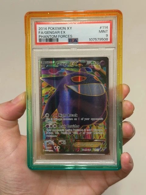 2014 POKEMON XY PHANTOM FORCES #114 FULL ART/GENGAR EX PSA 9