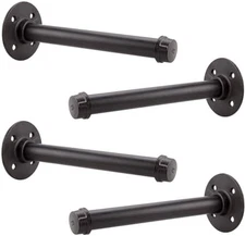 Industrial pipe shelf brackets wall mounted hardware