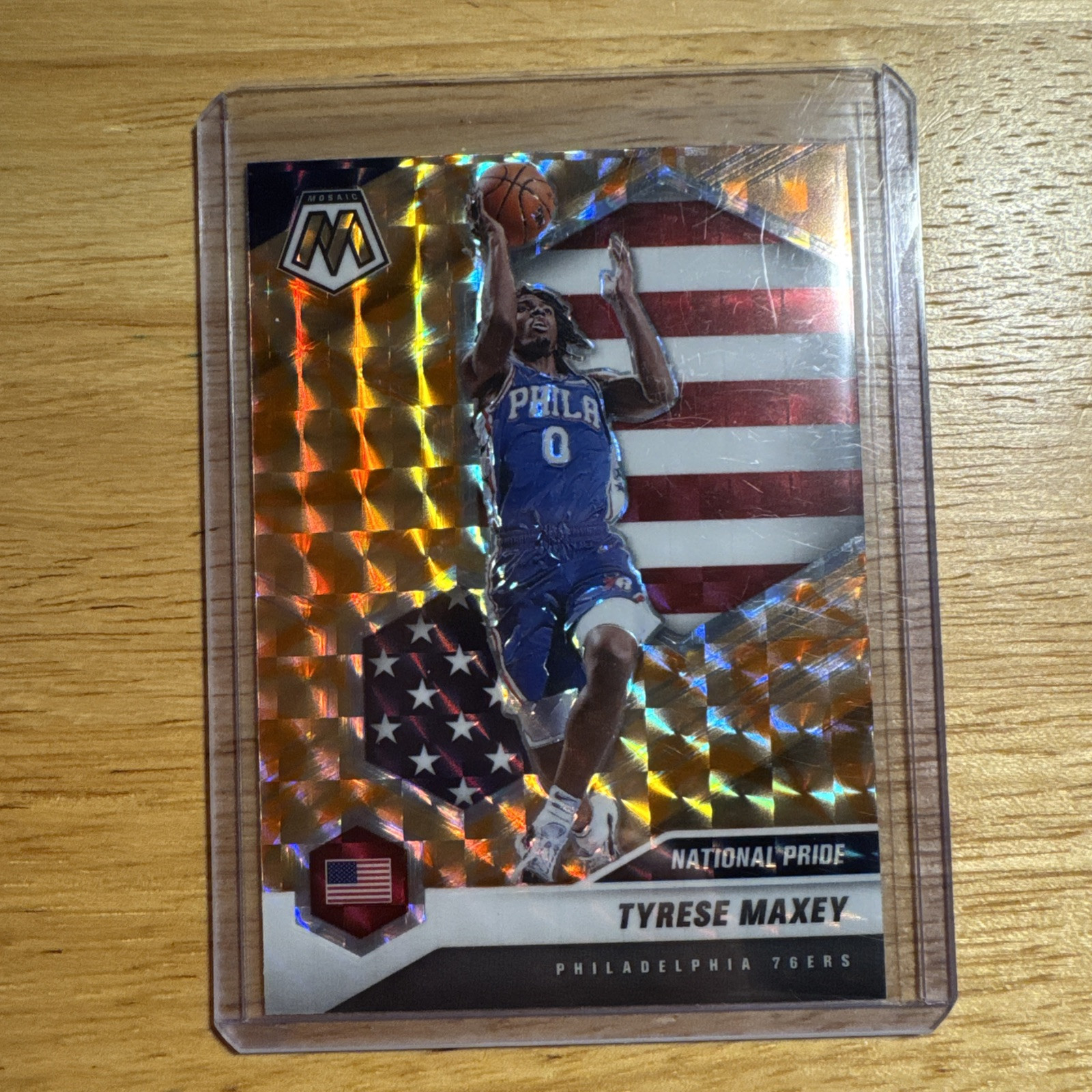 2020-21 Panini Mosaic National Pride Reactive Orange Prizm #259 Tyrese Maxey(RC)