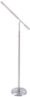 Lite Source Cayden III Adjustable Height Modern Nickel LED Floor Lamp