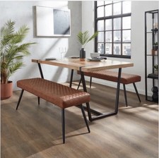 Montreal 2 Seater Dining Bench, Faux Leather, 135cm