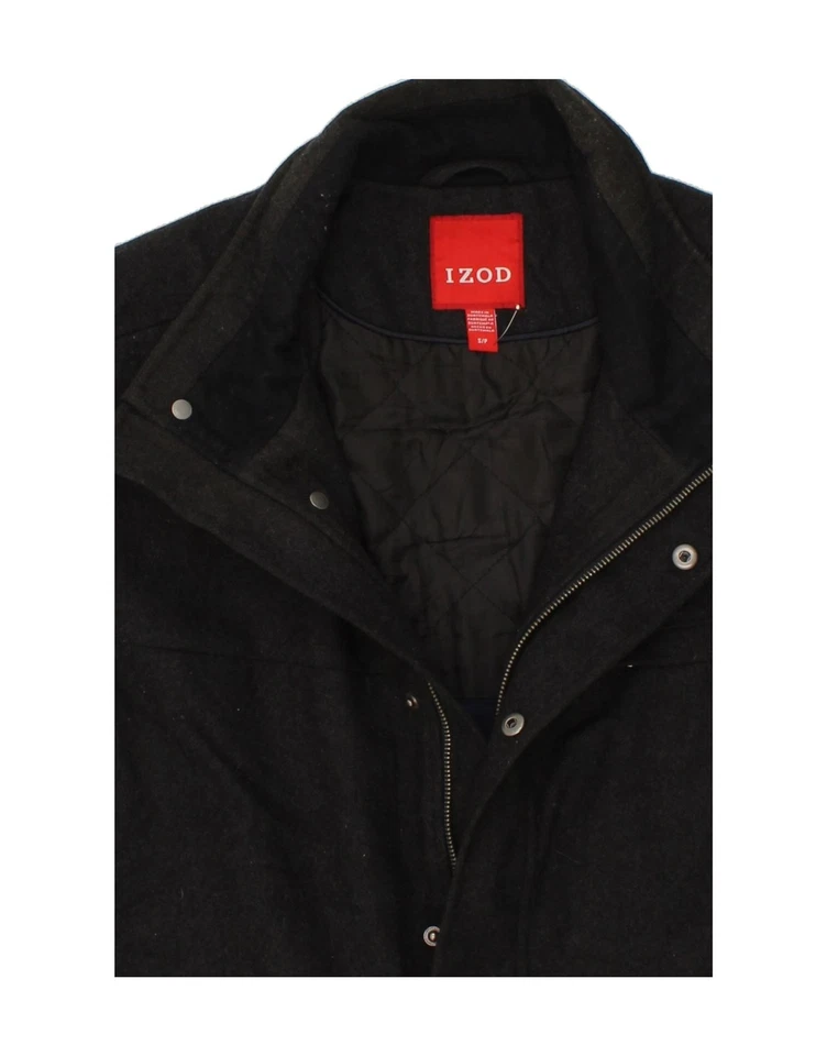 IZOD Mens Windbreaker Jacket UK 36 Small Black Wool MC11 - Image 3 of 3