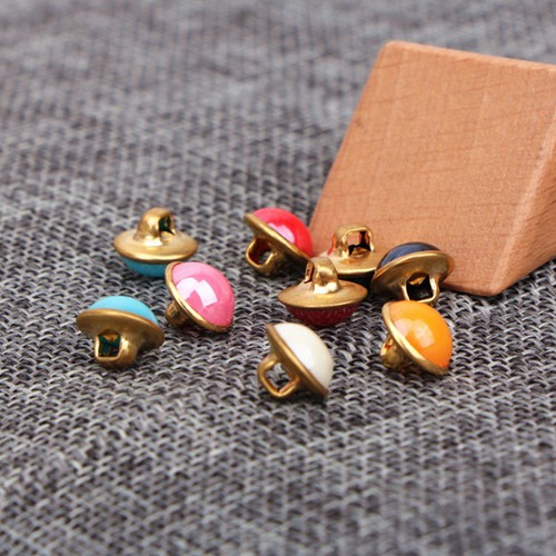 120 Pcs Boutons 10mm Petit Dôme Couleur Mixte Cuivre Base Boutons pour - Photo 7/11