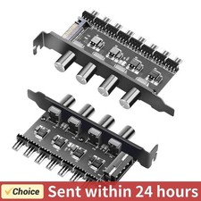 8-Channel PC Chassis Fan Hub 4-Knob PWM Speed Controller SATA 4-Pin Adapter