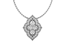 1/4 to 1/2 Carat Diamond Rhombic Pendant in 14k White Gold (F-G, SI2-I1)