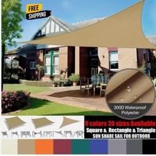 UK Heavy Duty Sun Shade Sail Garden Patio Awning Canopy UV Protection Waterproof