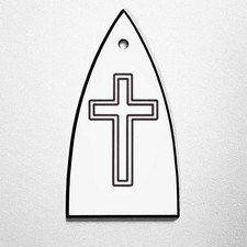 GUITAR TRUSS ROD COVER - Custom Engraved - ESP LTD - CROSS Faith - WHITE