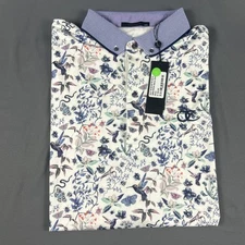 Greyson Golf Shirt Polo Chest Sleeve Logo Geometric Print XXL Arctic MSRP $118