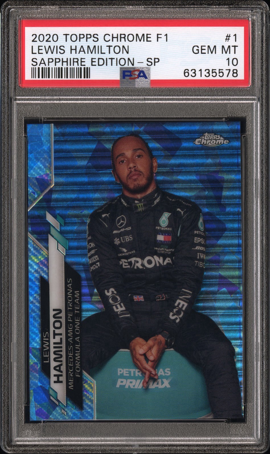 2020 Topps Chrome Sapphire F1 - Lewis Hamilton #1  SP - PSA 10