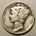 1936 D Mercury Dime G-VG  Actual Coin Pictured- Not Cleaned, Polished or Dipped