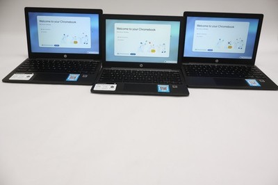 Lot of 3 HP 11A-NA0081CL 2H7Q9UA MediaTek MT8183 4GB RAM 32 GB Chromebook Laptop
