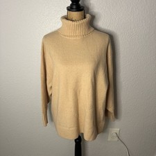 Other Stories Beige Wool Blend Turtleneck Sweater Long Sleeve sz XS Oversized