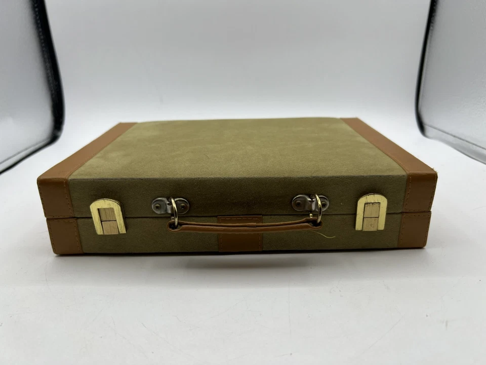 Vintage Aries Of Beverly Hills Backgammon Set Felted Case - Image 2 of 4