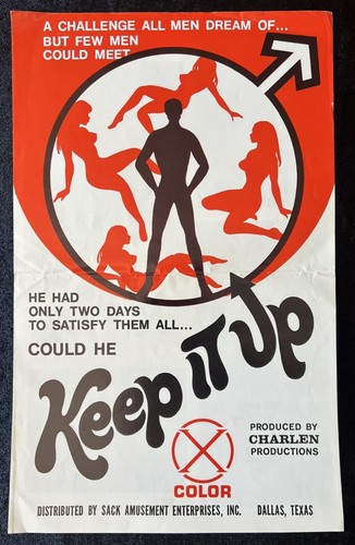 Vintage 1972 Keep It Up Sexploitation Movie Pressbook - EX