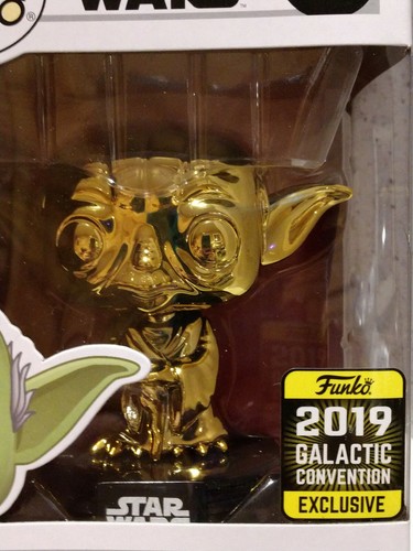 Funko POP! Star Wars Yoda Gold Chrom (#124) 2019 Galactic Convention EXKLUSIV - Bild 10 von 11
