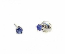 Baby Sapphire Earrings 14K White or Yellow Gold Girl's Small Screw Back Studs