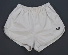 Rare VTG NIKE Spell Out Swoosh Polyester Blend Athletic Shorts 80s 90s Beige L