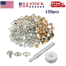 150pcs Stainless Steel Boat Marine Canvas Snap Cover Button Socket Fastener Kit