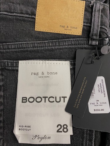$255 Rag & Bone Women's Black Peyton Mid Rise Bootcut Jean Pants Size 28 - Picture 4 of 4