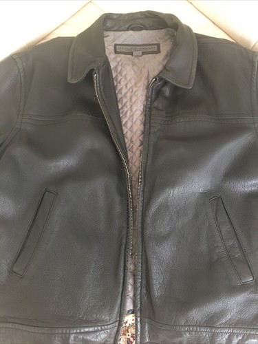 Men's Jacket. Leather Le Collezioni Structure, Size L, Black - Picture 3 of 10