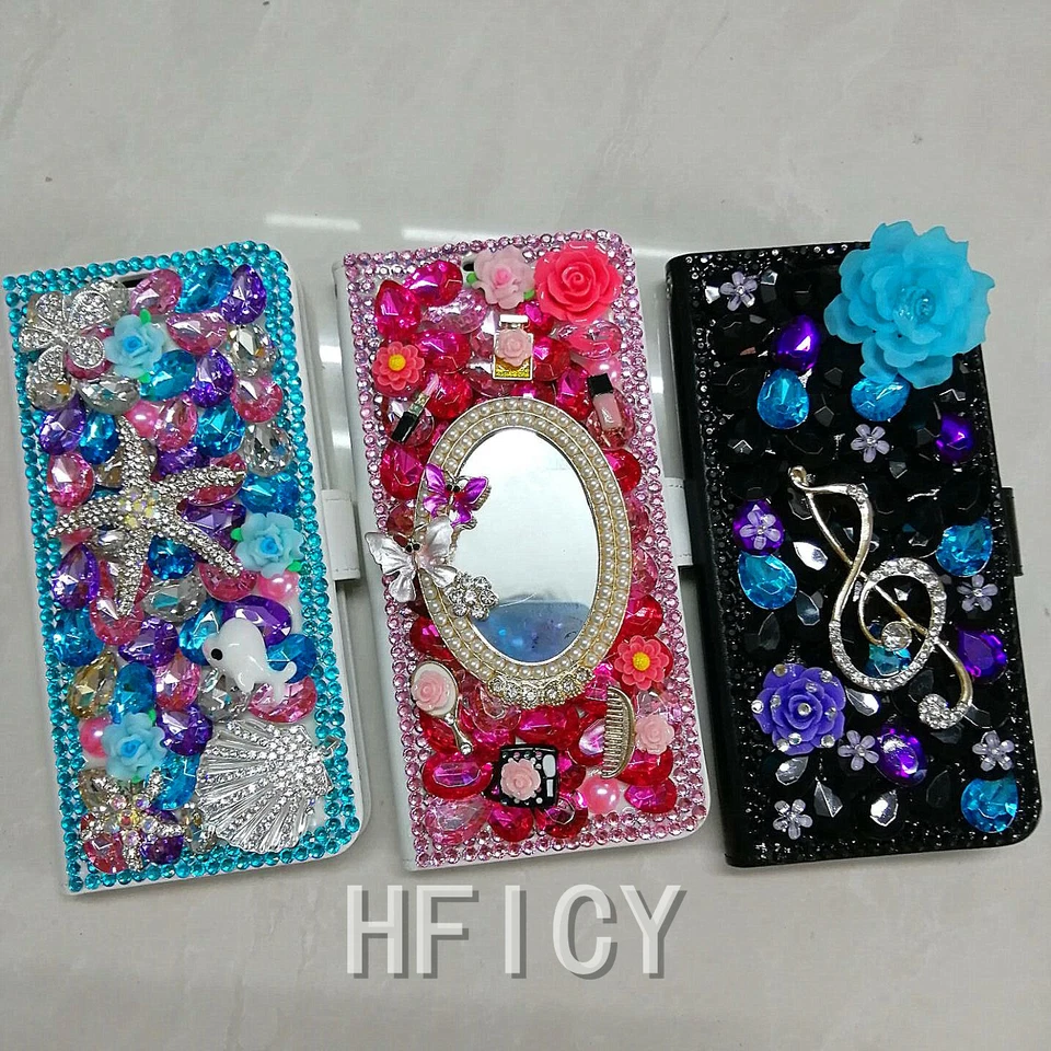 For Motorola Edge Plus 2022 Case Bling Glitter Luxury Leather Wallet Phone Cover - Image 3 of 4