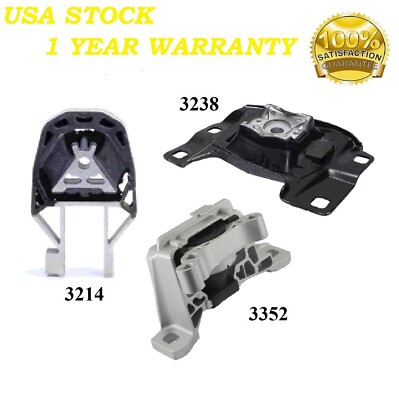 3 PCS MOTOR & TRANS MOUNT FIT 2014-2016 FORD TRANSIT CONNECT 1.6L - AUTO TRANS