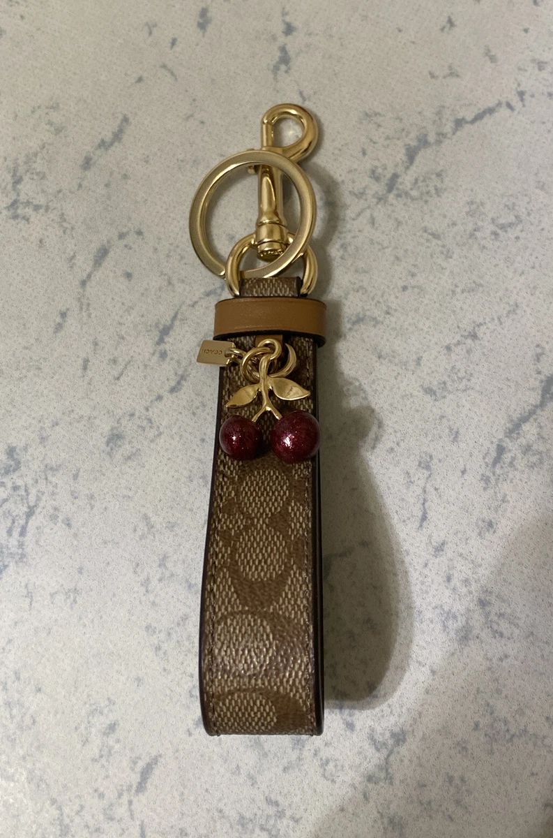 Coach Signature C Cherry Charm Loop Bag Keychain