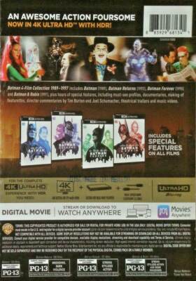 Batman 4 Film Collection 1989-1997(4K UHD+Blu-Ray+Digital)Returns