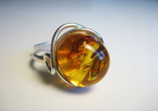 Beautiful Honey Baltic AMBER Natural Ring