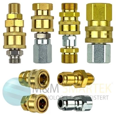 M&M SMARTEK® Hochdruckadapter Schnellkupplung Verbinder Adapter Kupplung 1/4" 3/8" Zoll