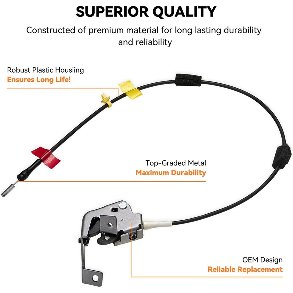 Rear Right Upper Door Latch W/Cable for Ford F-150 1997-2014 6L3Z18264A26A Foto 3 de 4
