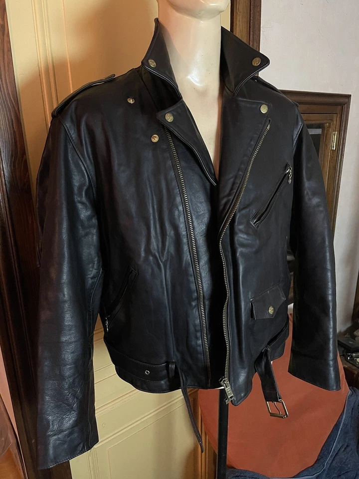 Blouson homme Perfecto cuir Giorgio Paris Taille 3 - Photo 1/4