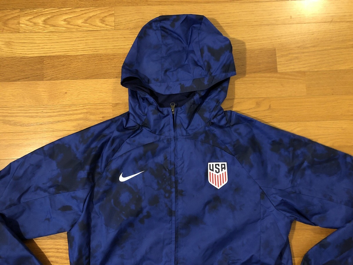 New M Nike USMNT USA National Team Soccer Windbreaker Blue Jacket