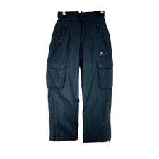 Peak Mountain Ragazzi Nero Acqua Resistente Vento Sci Pantaloni Salopette 16