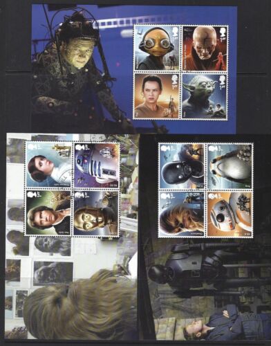 GREAT BRITAIN 2017 STARWARS 3 PRESTIGE BOOKLET PANES FINE USED - Picture 1 of 1