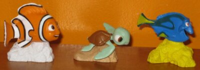 Finding Nemo 3 PVC Figures NEMO DORY & SQUIRT Turtle Cake Toppers 