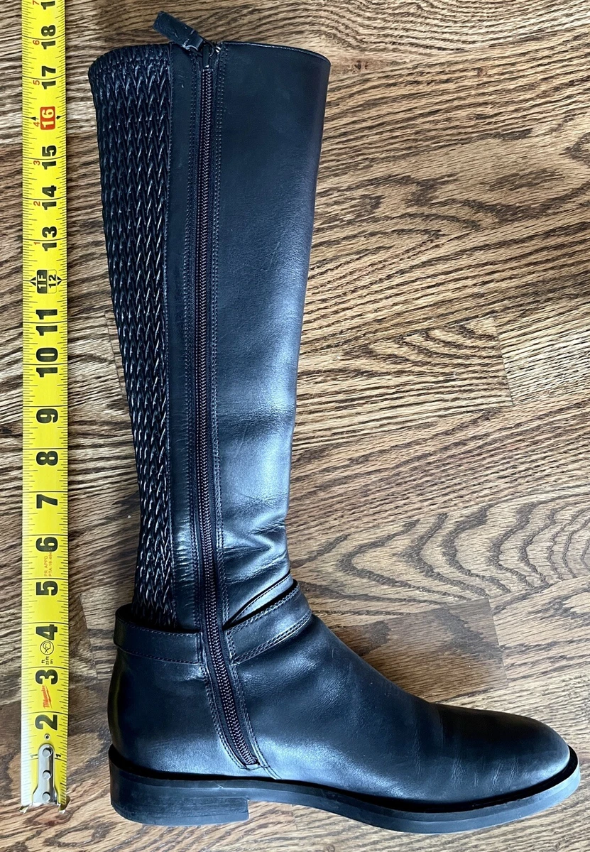 Cole Haan Leela Grand Riding W11671 Women Black Leather Knee High Boots 7 B Box
