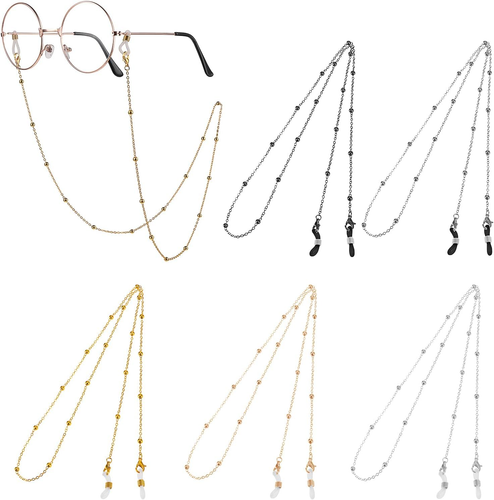 5 Stück Brillenhalter um Hals Brillenkette für Damen stilvoll Perlen  - Bild 12 von 12