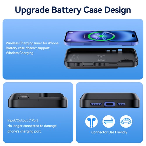 10000mAh Battery Charger Case for iPhone 16-16Pro Max Portable Power Bank Case - Picture 32 of 37