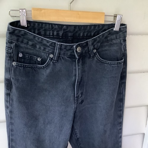 Tsubi Black Jeans 100% Cotton Frayed Hem Ankle Slits W 26 8 XS Cropped As New - Picture 2 of 9