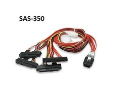 19" Internal Mini-SAS 36-Pin SFF-8087 to 4 SAS 29-Pin SFF-8482 Data Power