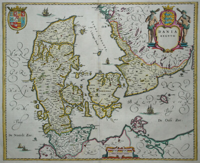 Dania Regnum - Map of the Kingdom of Denmark by Willem Janszoon Blaeu - 1640