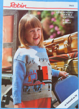 ROBIN 13633 20-28" THOMAS TANK ENGINE TICKET OFFICE SWEATER DK KNITTING PATTERN