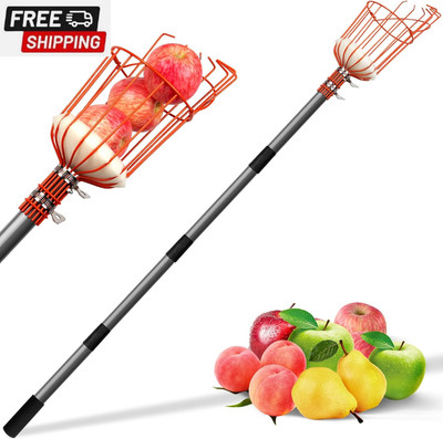Walensee 8FT Fruit Picker, Adjustable Fruits Picker Tool with Lightweight Stainl