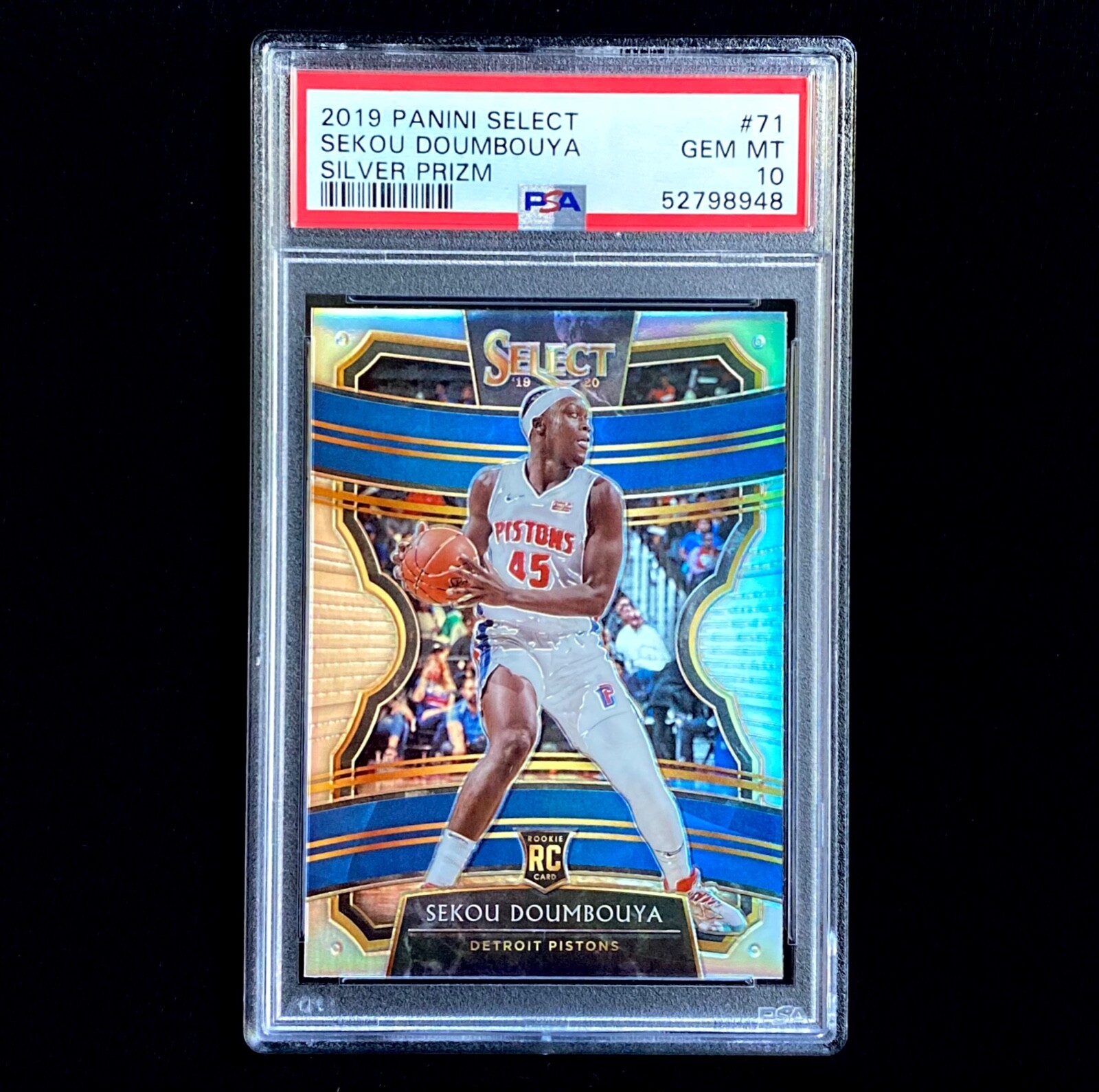 2019-20 Select Sekou Dombouya RC Concourse Silver Prizm PSA 10 Gem Mint Rookie